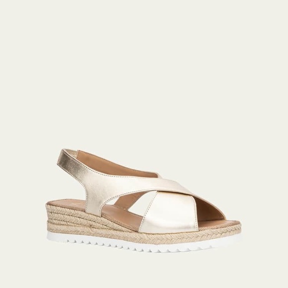 NWOT Aquatalia Adelina Metallic Crisscross Slingback Espadrilles Size 11 - Picture 1 of 11